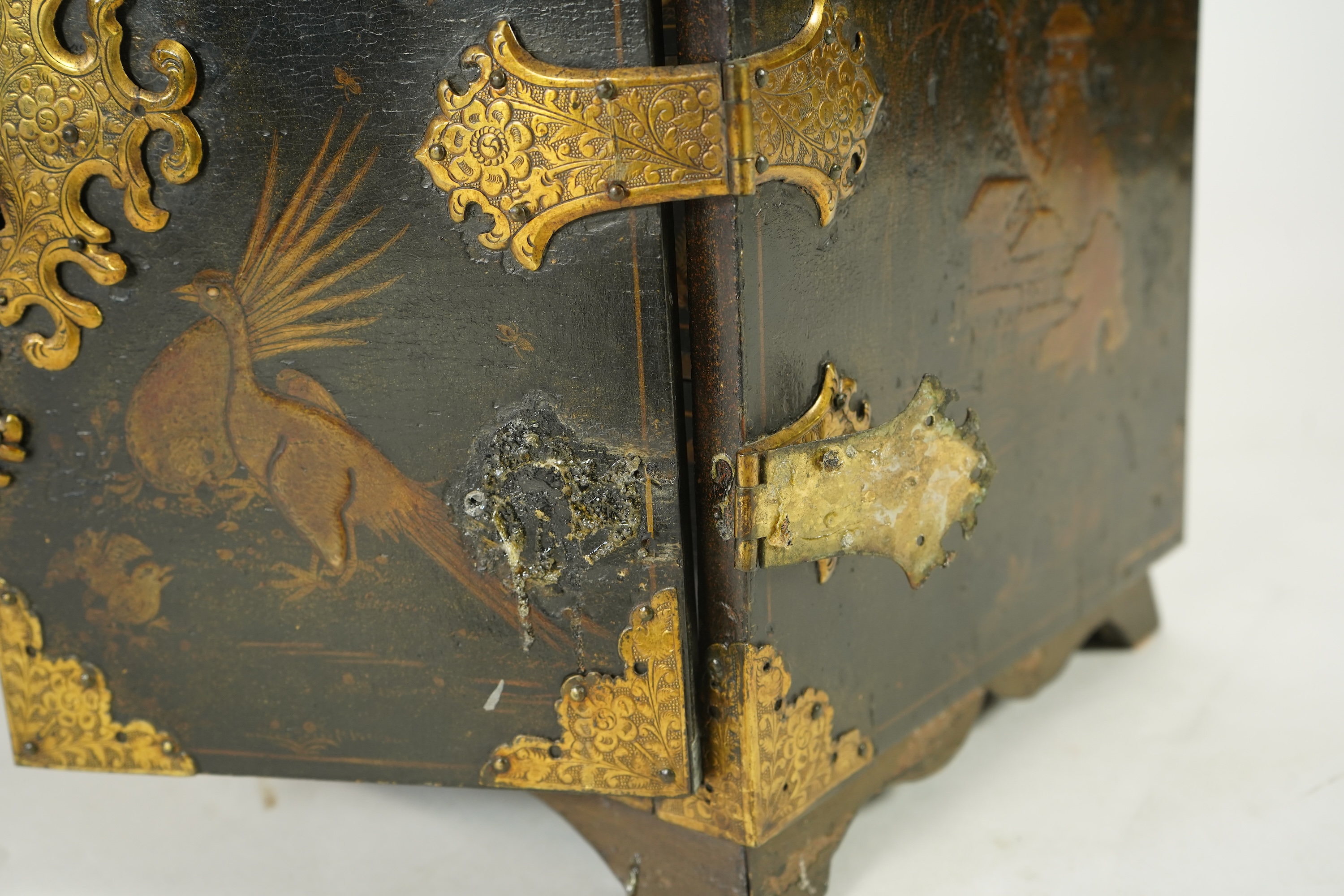 A George I black japanned table cabinet, c.1720
